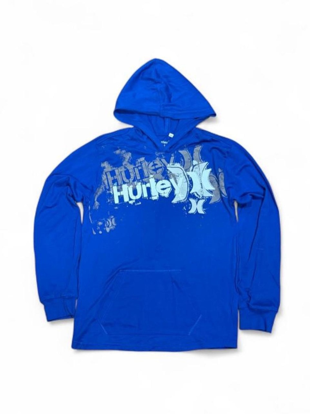 Y2K Hurley Graphic Blue Pullover Hoodie